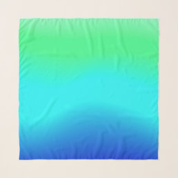 Green, Blue and Turquoise Cool Water Ombre  Scarf