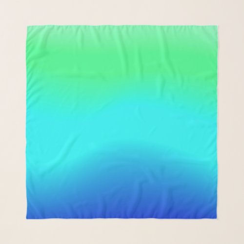 Green Blue and Turquoise Cool Water Ombre  Scarf