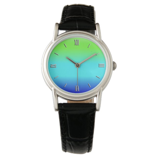 Green, blue and turquoise gradient watch (Front)