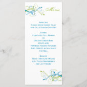 Green, Blue, and White Floral Menu Card (Back)