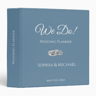 Green Blue and White Wedding-Planner 3 Ring Binder
