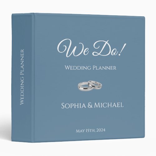 Green Blue and White Wedding_Planner 3 Ring Binder