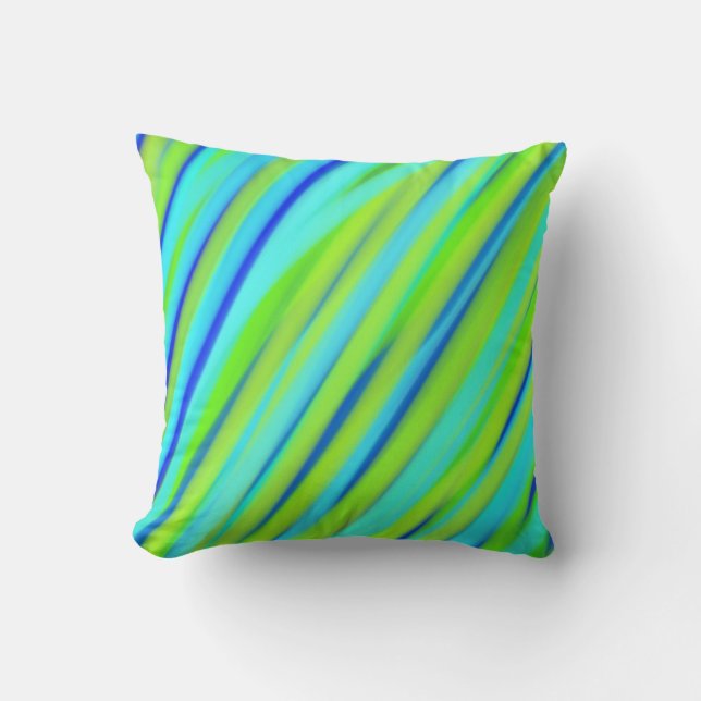 Green, Blue Art Abstract acrylic painting Throw Pillow (Front)
