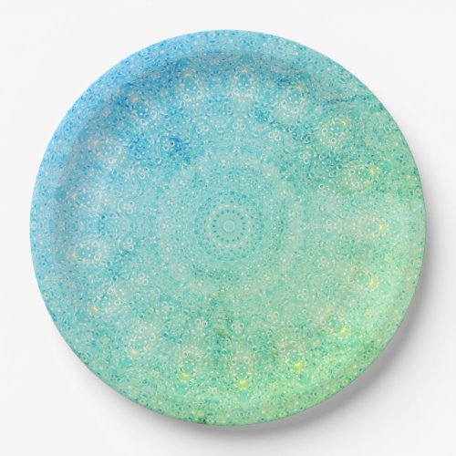 green blue bead doilies paper plates