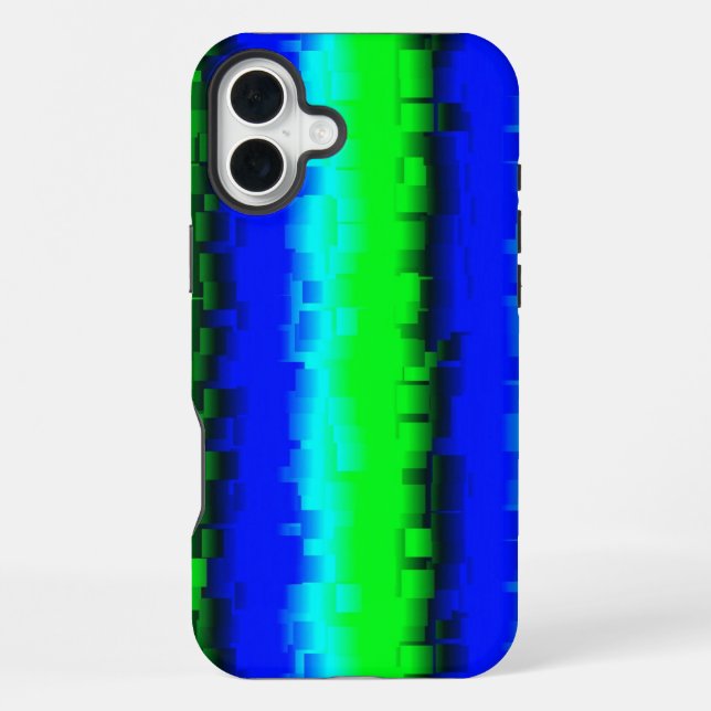 green blue black abstract rainbow pattern iphone case (Back)