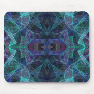 Green, Blue & Black Fractal Mousepad