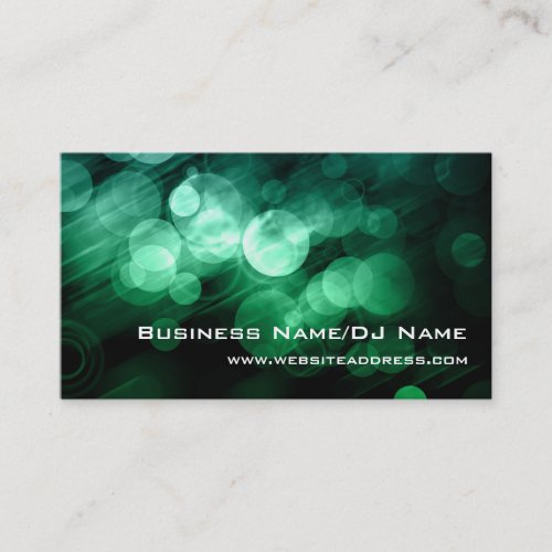 Green  Blue Bokeh Music or DJ Business Cards