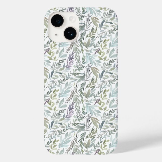 Green Blue Botanical Watercolor Case-Mate iPhone Case (Back)
