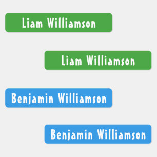 Green, Blue Boy Family Waterproof Kids' Labels
