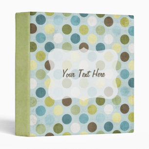 Green/Blue/Brown Large Polka Dot Baby Book 3 Ring Binder