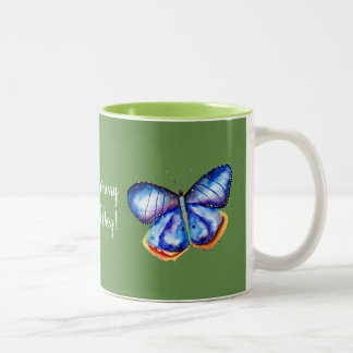 Green & Blue butterfly Mug