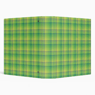 Green Blue Checker Abstract Pattern 3 Ring Binder