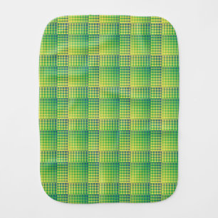 Green Blue Checker Abstract Pattern Baby Burp Cloth