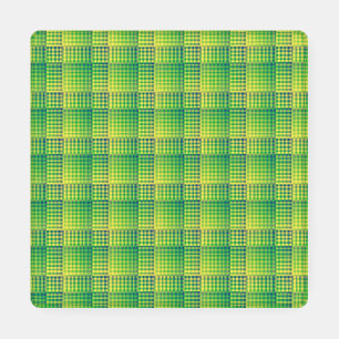 Green Blue Checker Abstract Pattern Coaster Set