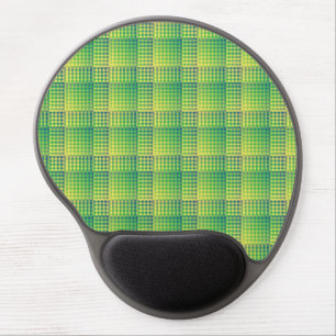 Green Blue Checker Abstract Pattern Gel Mouse Pad