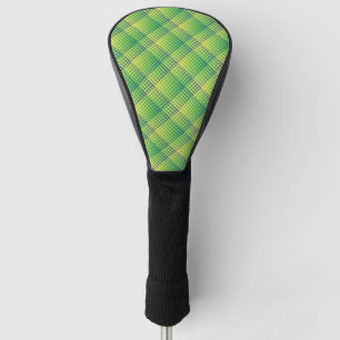 Green Blue Checker Abstract Pattern Golf Head Cover