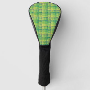 Green Blue Checker Abstract Pattern Golf Head Cover