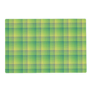 Green Blue Checker Abstract Pattern Laminated Placemat