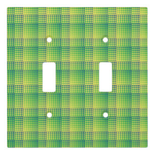 Green Blue Checker Abstract Pattern Light Switch Cover