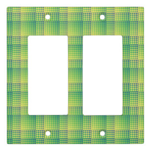 Green Blue Checker Abstract Pattern Light Switch Cover
