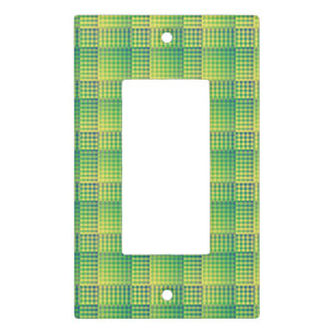 Green Blue Checker Abstract Pattern Light Switch Cover