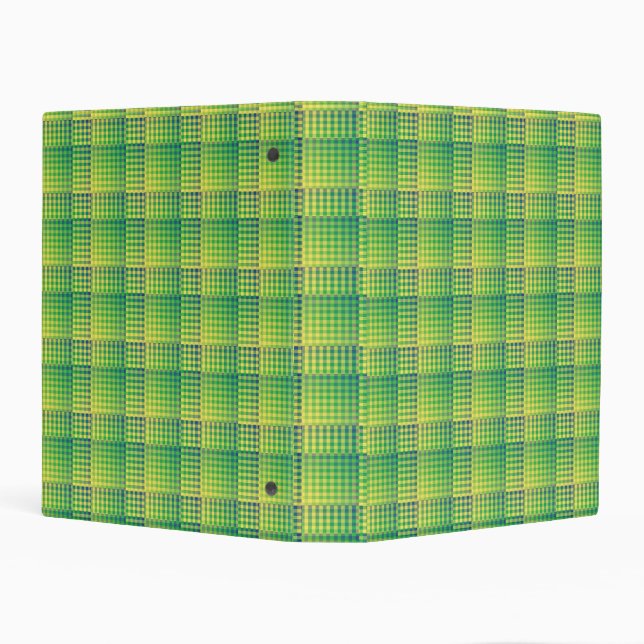 Green Blue Checker Abstract Pattern Mini Binder (Background)