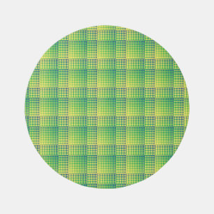 Green Blue Checker Abstract Pattern Outdoor Rug