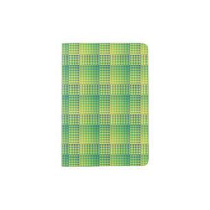 Green Blue Checker Abstract Pattern Passport Holder