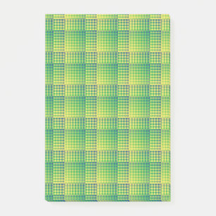 Green Blue Checker Abstract Pattern Post-it Notes