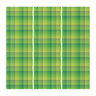 Green Blue Checker Abstract Pattern Triptych