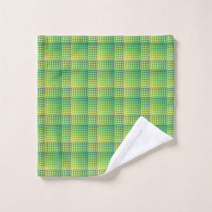 Green Blue Checker Abstract Pattern Wash Cloth