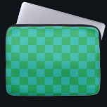 Green Blue Checkered Gingham Pattern Laptop Sleeve<br><div class="desc">Green Blue Checkered Gingham Pattern</div>
