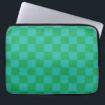 Green Blue Checkered Gingham Pattern Laptop Sleeve<br><div class="desc">Green Blue Checkered Gingham Pattern</div>