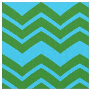 Green Blue Chevron Zigzag Design  Fabric