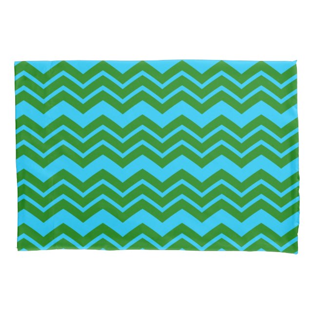 Green Blue Chevron Zigzag Design  Pillow Case (Front)