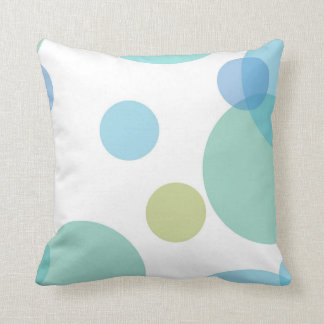 Green Blue Circles Throw Pillow