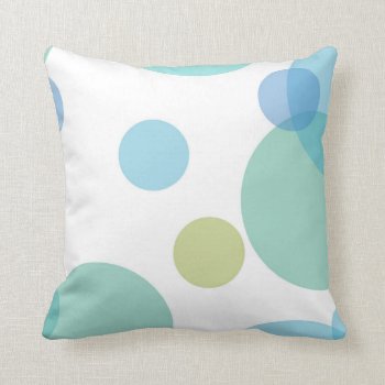 Green Blue Circles Throw Pillow by TheHomeStore at Zazzle