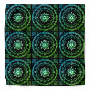 Green/Blue Circular Symbol Design Bandana