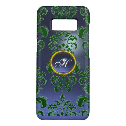 GREEN BLUE DAMASK GEMSTONE MONOGRAM Floral Case_Mate Samsung Galaxy S8 Case