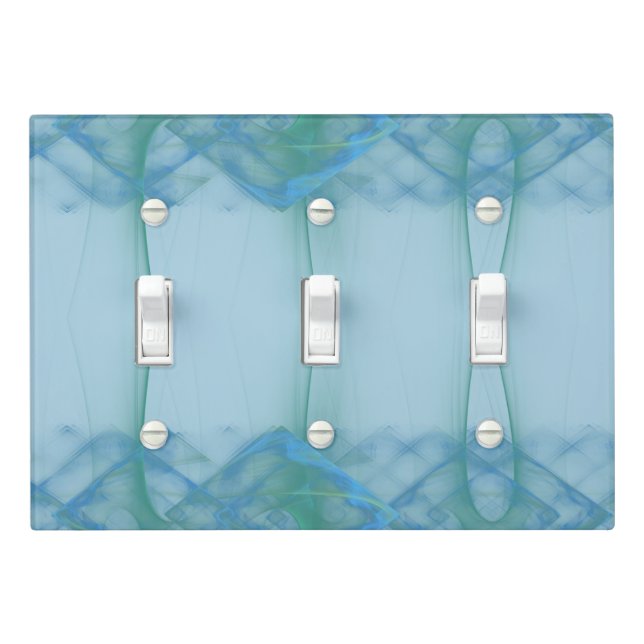 Green Blue Diamond Echo Over Light Switch Cover (In Situ)