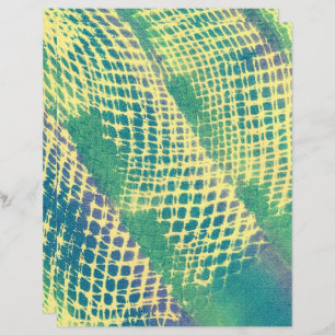 Green Blue Diamond Pattern Yellow Scrapbook Paper