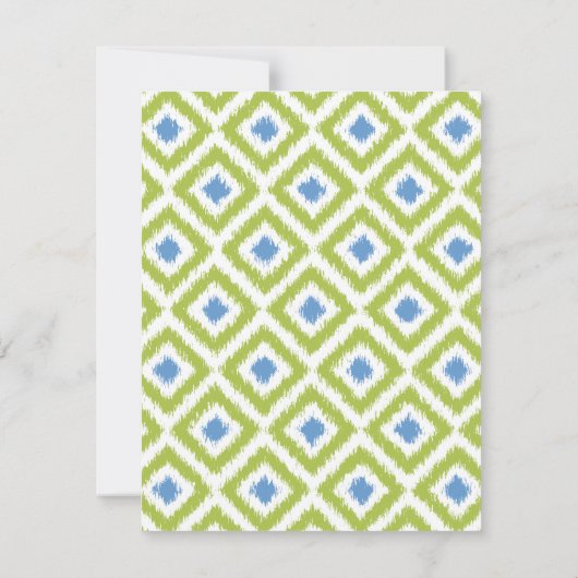 Green Blue Diamonds Ikat Pattern (Back)