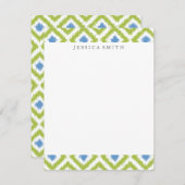 Green Blue Diamonds Ikat Pattern (Front/Back)