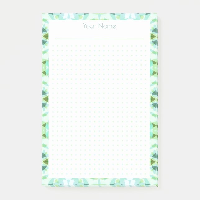 Green Blue Dot Grid Layout College Plan Planner Post-it Notes (Front)