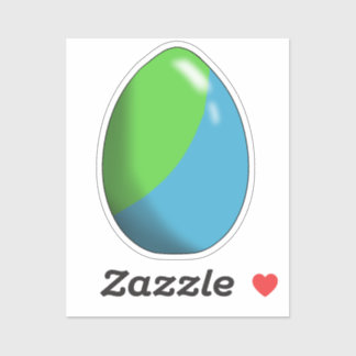 Green & Blue Easter Egg Custom-Cut Vinyl Sticker