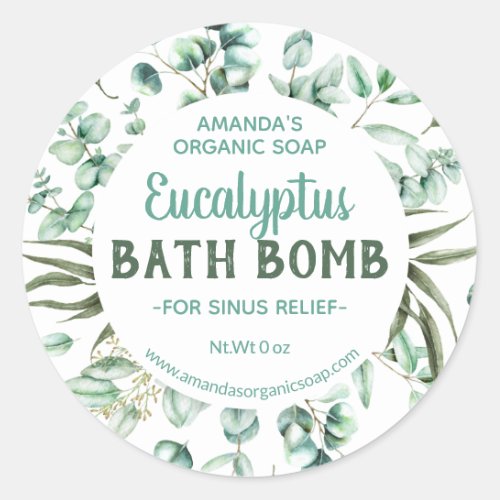 Green Blue Eucalyptus Infused Bath Bomb Labels