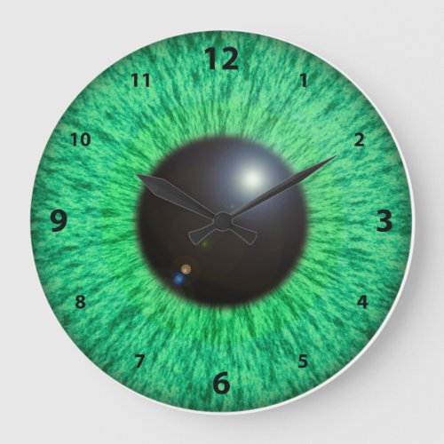 Green Blue Eye With Flare Clock