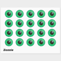 Green Halloween Eyeball Stickers, Zazzle