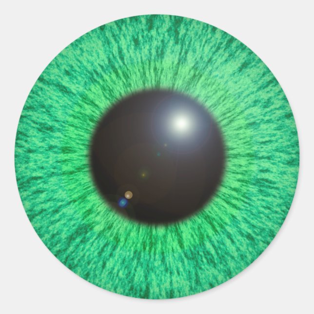 Green Blue Eye With Flare Sticker (Front)