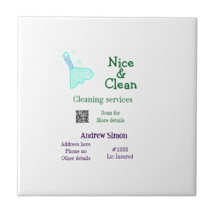 Green blue gitter clean mop add name address q r b ceramic tile
